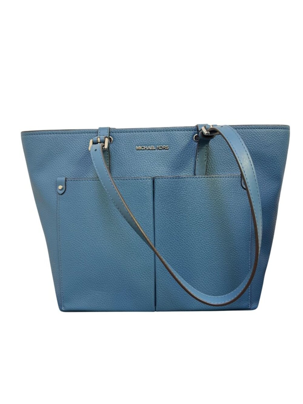 Michael Kors Teal Pebbled Leather Medium Tote Bag